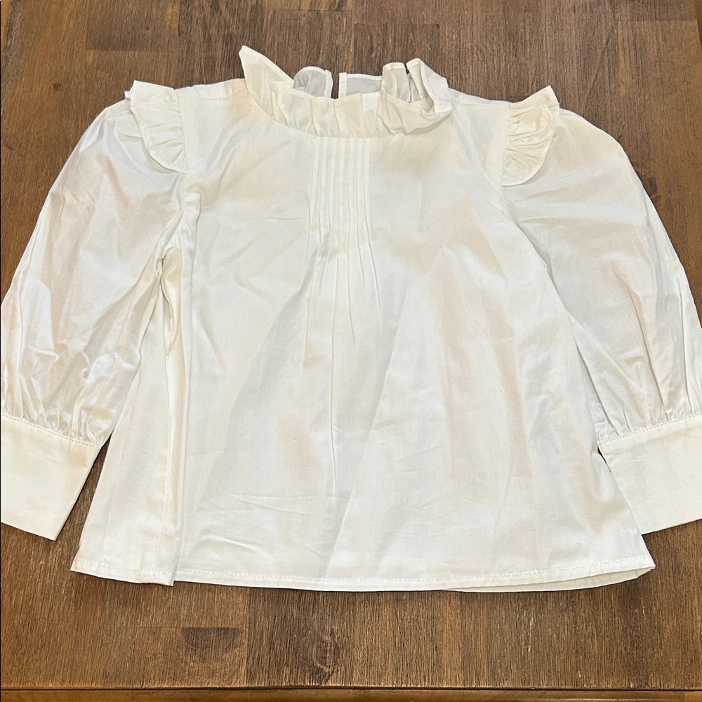 Janie and Jack Cream Ruffled Blouse